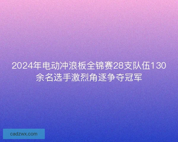 2024年电动冲浪板全锦赛28支队伍130余名选手激烈角逐争夺冠军