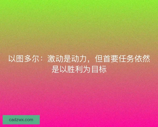 以图多尔：激动是动力，但首要任务依然是以胜利为目标