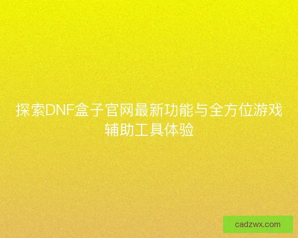 探索DNF盒子官网最新功能与全方位游戏辅助工具体验