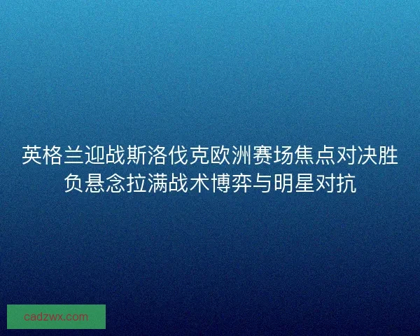 英格兰迎战斯洛伐克欧洲赛场焦点对决胜负悬念拉满战术博弈与明星对抗